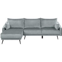 Beliani - Ecksofa Grau Samtstoff 3-Sitzer L-Förmig Rechtsseitig Glamourös Wohnzimmer von BELIANI