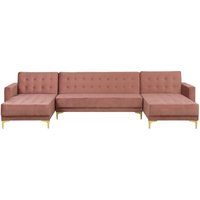Beliani - Ecksofa Rosa Samtstoff U-Förmig Schlaffunktion Klassisch Wohnzimmer Beliani - Ecksofa Rosa Samtstoff U-Förmig Schlaffunktion Klassisch Wohnzimmer von BELIANI