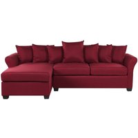 Beliani - Ecksofa Rot Polyester L-Förmig Rechtsseitig Kissen Inklusive Minimalistisch Modern Wohnzimmer von BELIANI