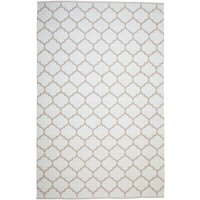 Beliani - Teppich Beige 140 x 200 cm Polyester Mit marokkanisches Muster zweiseitig Handgewebt Rechteckig Orientalisches Design - Weiß von BELIANI