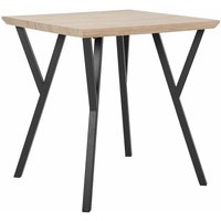 Esstisch Braun / Schwarz 70 x 70 cm Holzoptik Tischplatte Metall Furniert Quadratisch Modern - Schwarz von BELIANI