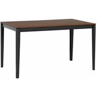 Esstisch dunkler Holzfarbton mit Schwarz mdf Tischplatte Gummibaumholz Tischbeine Matt Rechteckig Modern Industriell - Schwarz von BELIANI