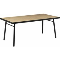 Esstisch Heller Holzfarbton und Schwarz MDF-Platte für 6 Personen 180 x 90 cm Rechteckig Holzgestell Modern Holzoptik Esszimmer Wohnzimmer - Heller von BELIANI