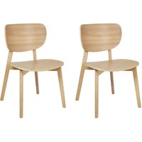 Beliani - Esszimmerstühle 2er Set Gestell aus hellem Gummibaumholz Armlos Minimalistisches Design von BELIANI