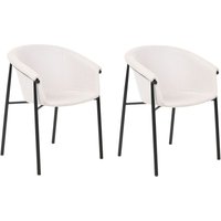 Beliani - Esszimmerstuhl 2er Set Beige Stoff mit Schwarzen Metallbeinen Retro-Design Polsterstuhl Wohnzimmer Essbereich Flur Diele Ausstattung Möbel Beliani - Esszimmerstuhl 2er Set Beige Stoff mit Schwarzen Metallbeinen Retro-Design Polsterstuhl Wohnzimmer Essbereich Flur Diele Ausstattung Möbel von BELIANI