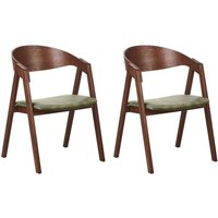 Beliani - Esszimmerstuhl 2er Set Dunkelgrün Samtbezug Dunkle Holzbeine Hohe Rückenlehne Retro Klassisches Design für Wohnzimmer Esstisch Gastronomie Beliani - Esszimmerstuhl 2er Set Dunkelgrün Samtbezug Dunkle Holzbeine Hohe Rückenlehne Retro Klassisches Design für Wohnzimmer Esstisch Gastronomie von BELIANI
