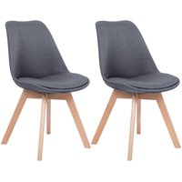 Beliani - Esszimmerstuhl 2er Set Graphitgrau Polsterbezug Holzbeine Modern Beliani - Esszimmerstuhl 2er Set Graphitgrau Polsterbezug Holzbeine Modern von BELIANI