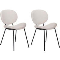 Beliani - Esszimmerstuhl 2er Set Hellbeige Samtstoff mit Rückenlehne Schwarzen Metallbeinen Modernes Retro Design für Esszimmer Wohnzimmer Ausstattung Beliani - Esszimmerstuhl 2er Set Hellbeige Samtstoff mit Rückenlehne Schwarzen Metallbeinen Modernes Retro Design für Esszimmer Wohnzimmer Ausstattung von BELIANI