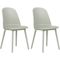 Beliani - Esszimmerstuhl 2er Set Hellgrün Kunststoff mit Sitzpolster Hoher Rückenlehne Ohne Armlehnen Modern Wohnzimmer Essbereich Flur Diele Beliani - Esszimmerstuhl 2er Set Hellgrün Kunststoff mit Sitzpolster Hoher Rückenlehne Ohne Armlehnen Modern Wohnzimmer Essbereich Flur Diele von BELIANI