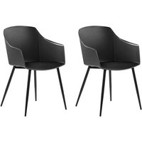 Beliani - Esszimmerstuhl 2er Set Schwarz Kunststoff/Metall Modern Minimalismus Wohnzimmer Esszimmer Salon - Schwarz von BELIANI