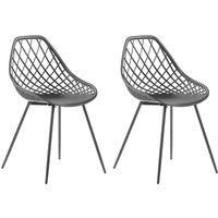 Beliani - Esszimmerstuhl 2er Set Schwarz Kunststoff/Metall Modern Minimalismus Wohnzimmer Esszimmer Salon von BELIANI