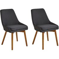 Beliani - Esszimmerstuhl 2er Set Schwarz Polsterbezug Dicke Sitzkissen Holzbeine Bequem Minimalismus Beliani - Esszimmerstuhl 2er Set Schwarz Polsterbezug Dicke Sitzkissen Holzbeine Bequem Minimalismus von BELIANI