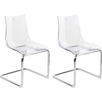 Beliani - Esszimmerstuhl 2er Set Transparent aus Kunststoff Freischwinger Durchsichtig Modernes Design Plastikstühle Esszimmer Küche von BELIANI