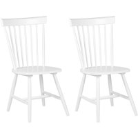 Beliani - Esszimmerstuhl 2er Set Weiß Gummibaumholz Modern Minimalismus Esszimmer Wohnzimmer Beliani - Esszimmerstuhl 2er Set Weiß Gummibaumholz Modern Minimalismus Esszimmer Wohnzimmer von BELIANI