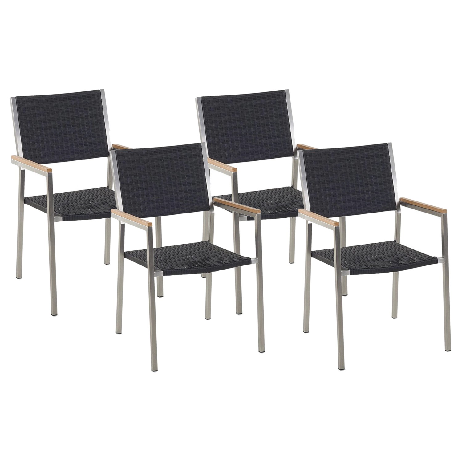 Beliani Esszimmerstuhl Schwarz Silber 58x55x87 Beliani Esszimmerstuhl Schwarz Silber 58x55x87 von BELIANI