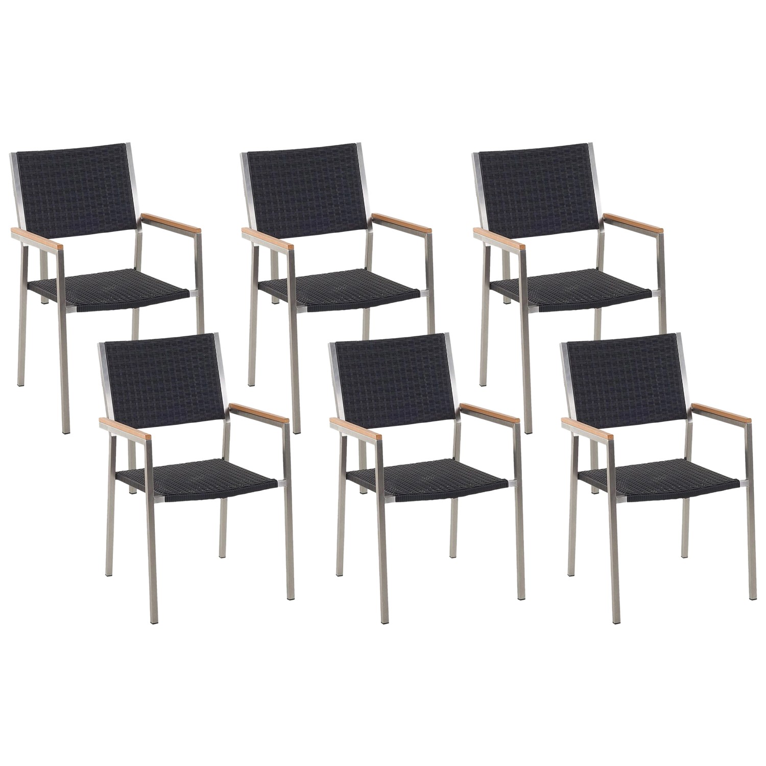 Beliani Esszimmerstuhl Schwarz Silber 58x55x87 Beliani Esszimmerstuhl Schwarz Silber 58x55x87 von BELIANI