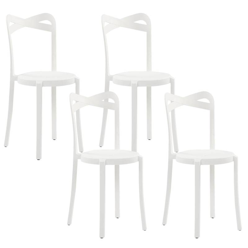 Beliani Esszimmerstuhl Weiss 40x38x80 von BELIANI