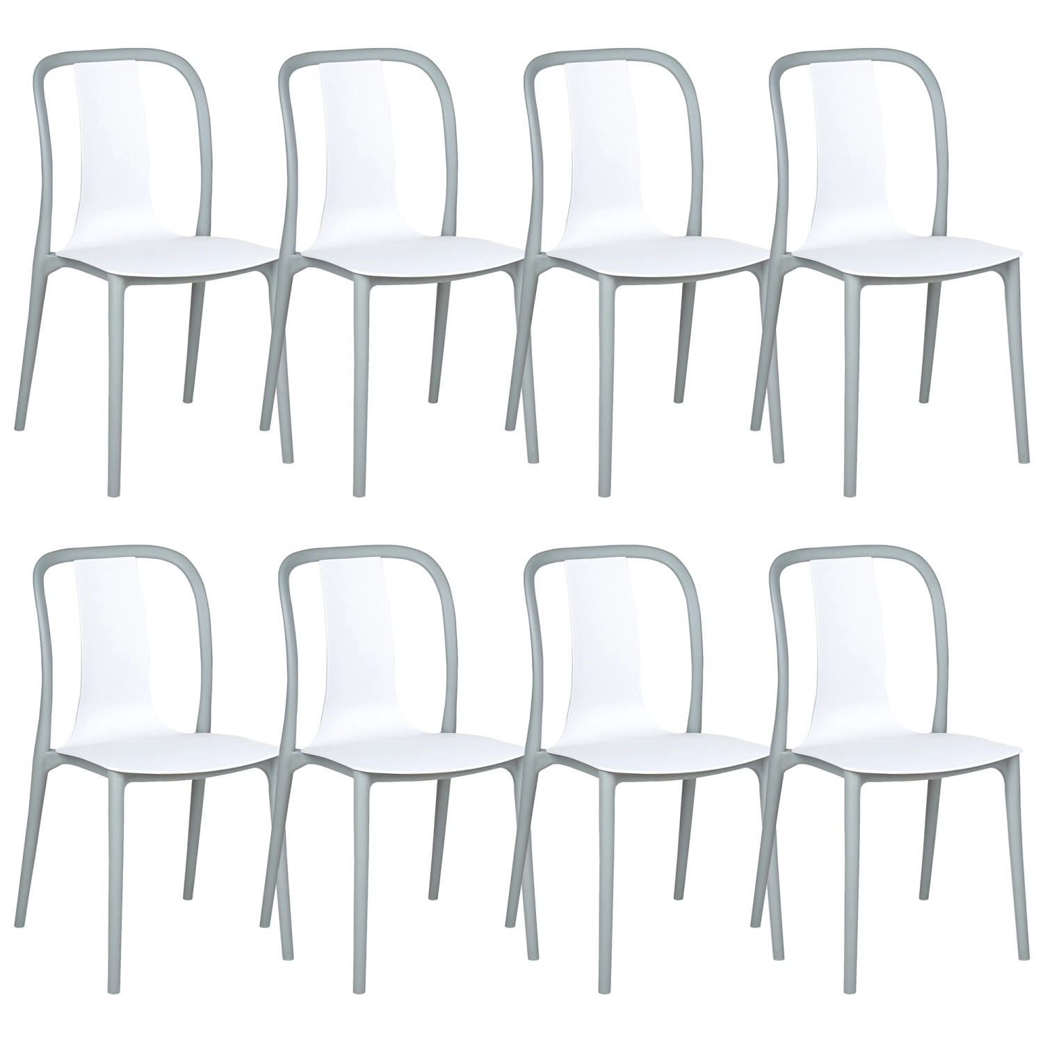 Beliani Esszimmerstuhl Weiss Grau 49x42x89 Beliani Esszimmerstuhl Weiss Grau 49x42x89 von BELIANI