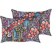 Beliani - Gartenkissen 2er Set Mehrfarbig Stoffbezug mit Füllung Blumenmuster 40x60 cm Rechteckig Modern Zierkissen Dekokissen Terrasse Outdoor von BELIANI