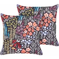 Gartenkissen 2er Set Mehrfarbig Stoffbezug mit Füllung Blumenmuster 45x45 cm Quadratisch Modern Zierkissen Dekokissen Terrasse Outdoor von BELIANI