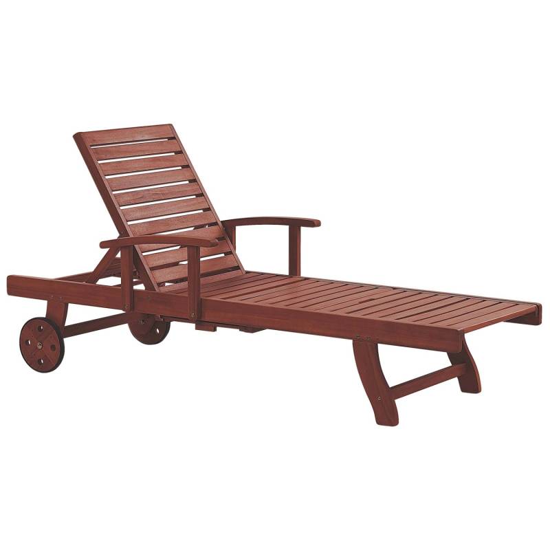 Beliani Gartenliege Dunkler Holzfarbton 196x64x74 von BELIANI