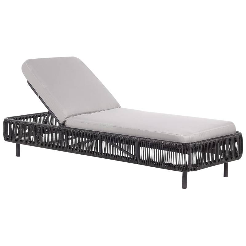 Beliani Gartenliege Grau Schwarz 190x70x33 von BELIANI