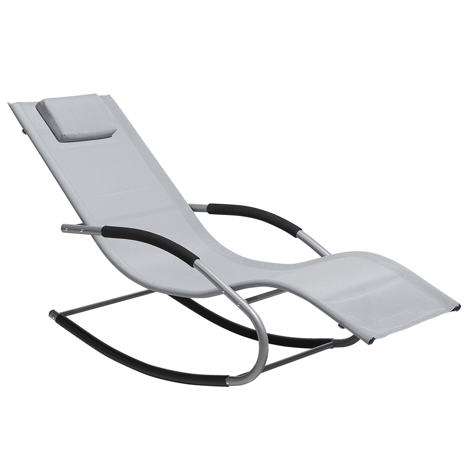 Beliani Gartenliege Grau Schwarz Silber 149x63x84 Beliani Gartenliege Grau Schwarz Silber 149x63x84 von BELIANI