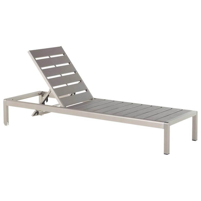 Beliani Gartenliege Grau Silber 198x64x93 von BELIANI