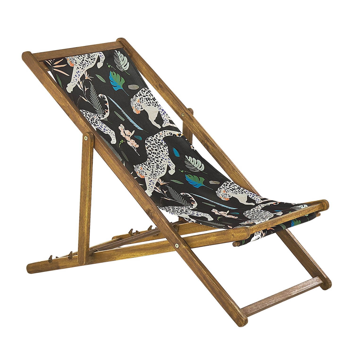 Beliani Gartenliege Schwarz Heller Holzfarbton Blau Grün Beige 97x54x70 Beliani Gartenliege Schwarz Heller Holzfarbton Blau Grün Beige 97x54x70 von BELIANI