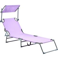 Gartenliege Violett Stahl mit Sonnendach Verstellbare Rückenlehne Klappbar Bespannt UV-Beständig Sonnenliege für Garten Terrasse Balkon von BELIANI