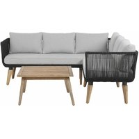 Gartenmöbel 5er Set Taupe und Schwarz aus Akazienholz Modern mit quadratischer Tisch 75 x 75 cm Modern - Heller Holzfarbton von BELIANI