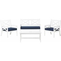 Beliani - Gartenmöbel Set Weiß Blau Akazienholz inkl. Sitzkissen 4-Sitzer Terrasse Outdoor Mediterran Stil Beliani - Gartenmöbel Set Weiß Blau Akazienholz inkl. Sitzkissen 4-Sitzer Terrasse Outdoor Mediterran Stil von BELIANI