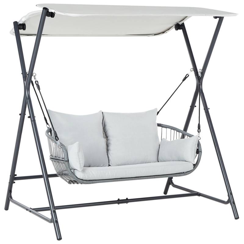 Beliani Gartenschaukel FIASTRA Hellgrau 140x170x202 von BELIANI