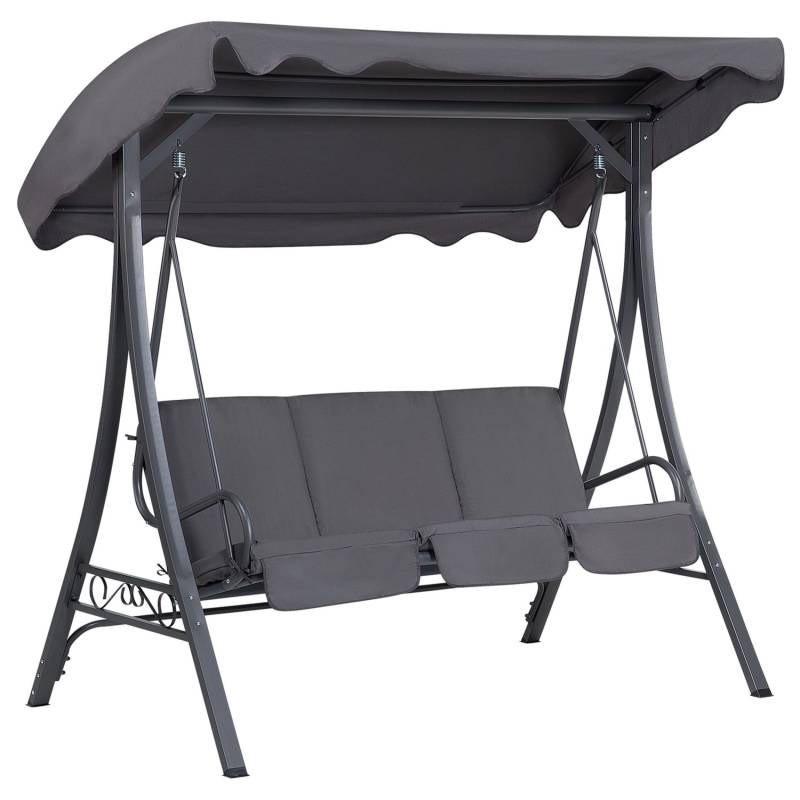 Beliani Gartenschaukel GARBO Dunkelgrau 112x185x184 von BELIANI