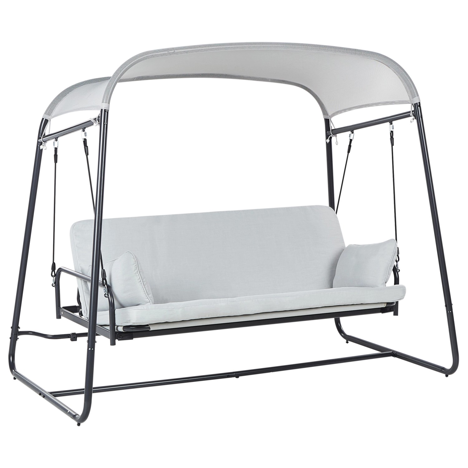 Beliani Gartenschaukel MARSCIANO Hellgrau 129x217x182 von BELIANI
