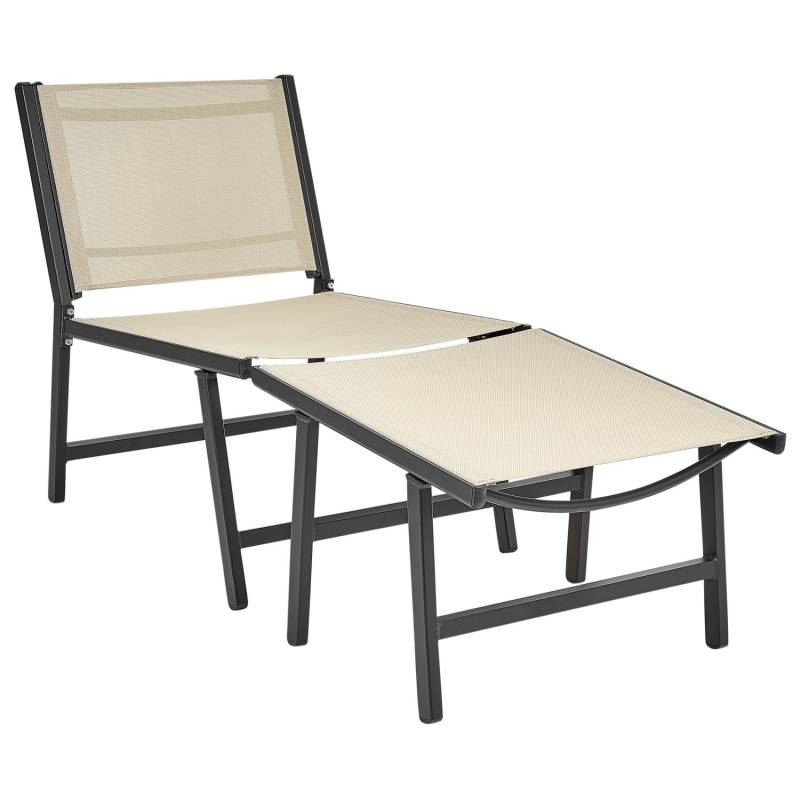 Beliani Gartenstuhl Beige Schwarz 60x54x70 von BELIANI