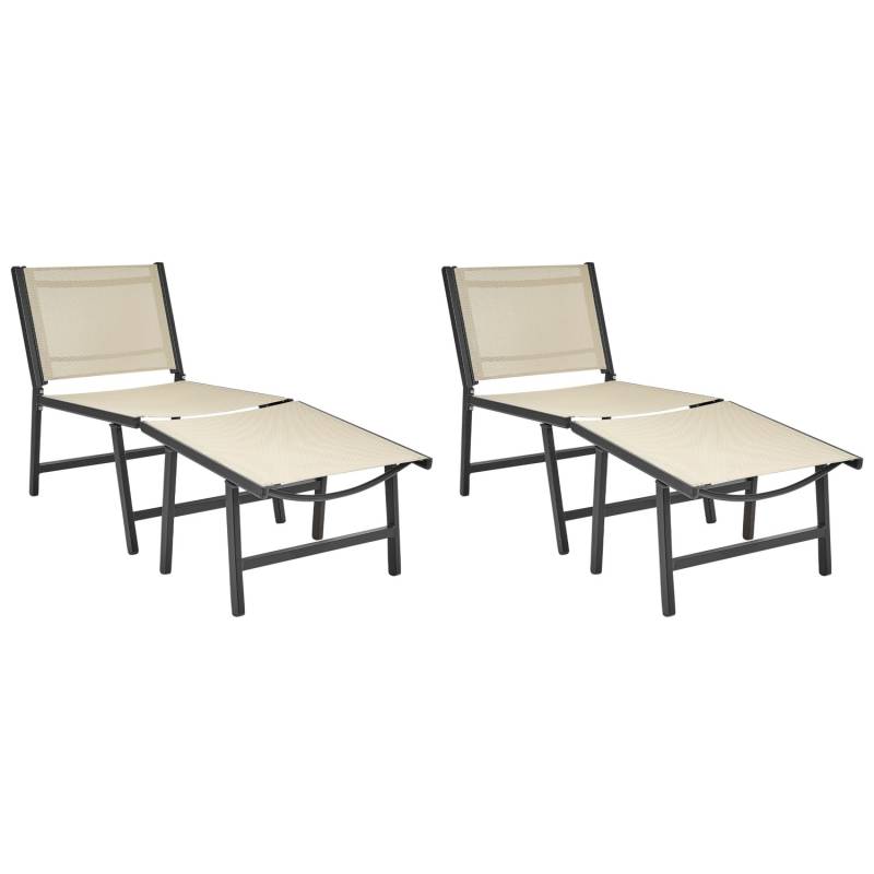 Beliani Gartenstuhl Beige Schwarz 60x54x70 von BELIANI