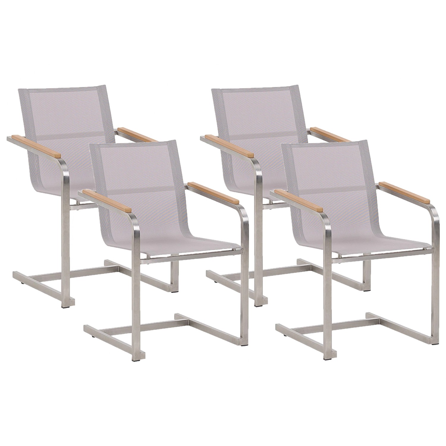 Beliani Gartenstuhl Beige Silber 55x56x85 Beliani Gartenstuhl Beige Silber 55x56x85 von BELIANI