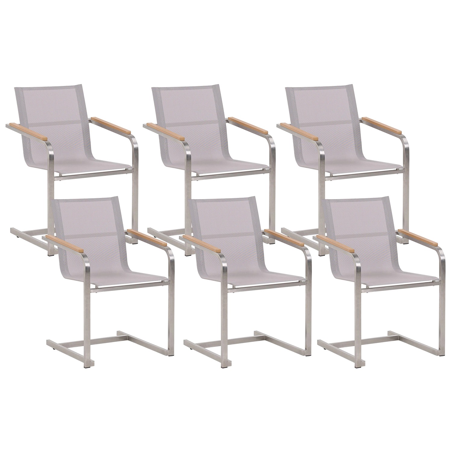Beliani Gartenstuhl Beige Silber 55x56x85 Beliani Gartenstuhl Beige Silber 55x56x85 von BELIANI