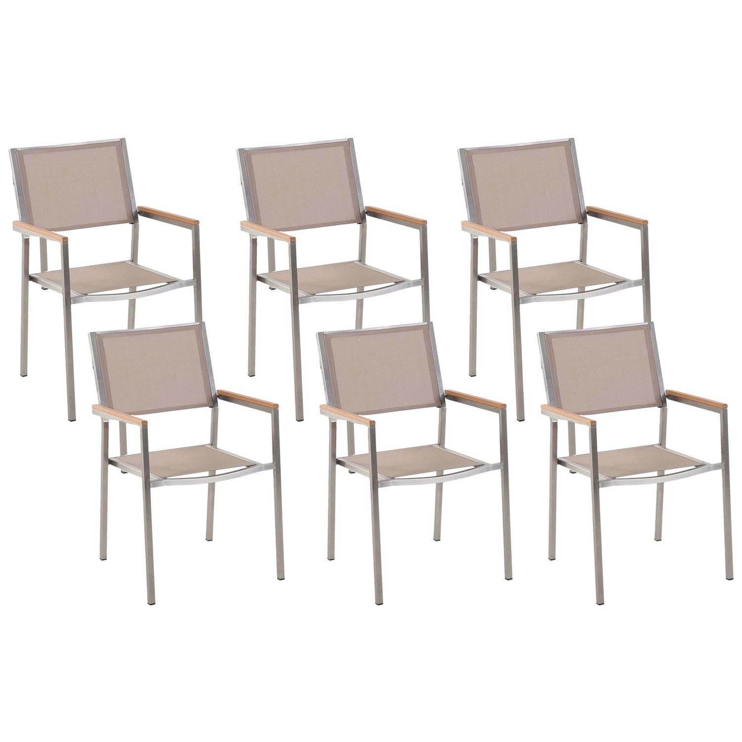 Beliani Gartenstuhl Beige Silber Heller Holzfarbton 58x55x87 Beliani Gartenstuhl Beige Silber Heller Holzfarbton 58x55x87 von BELIANI