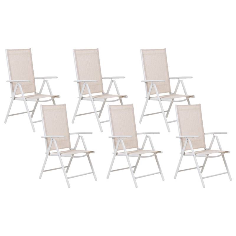 Beliani Gartenstuhl Beige Weiss 65x54x103 von BELIANI