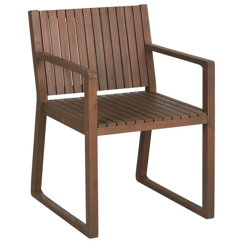 Beliani Gartenstuhl Dunkler Holzfarbton 59x54x80 von BELIANI