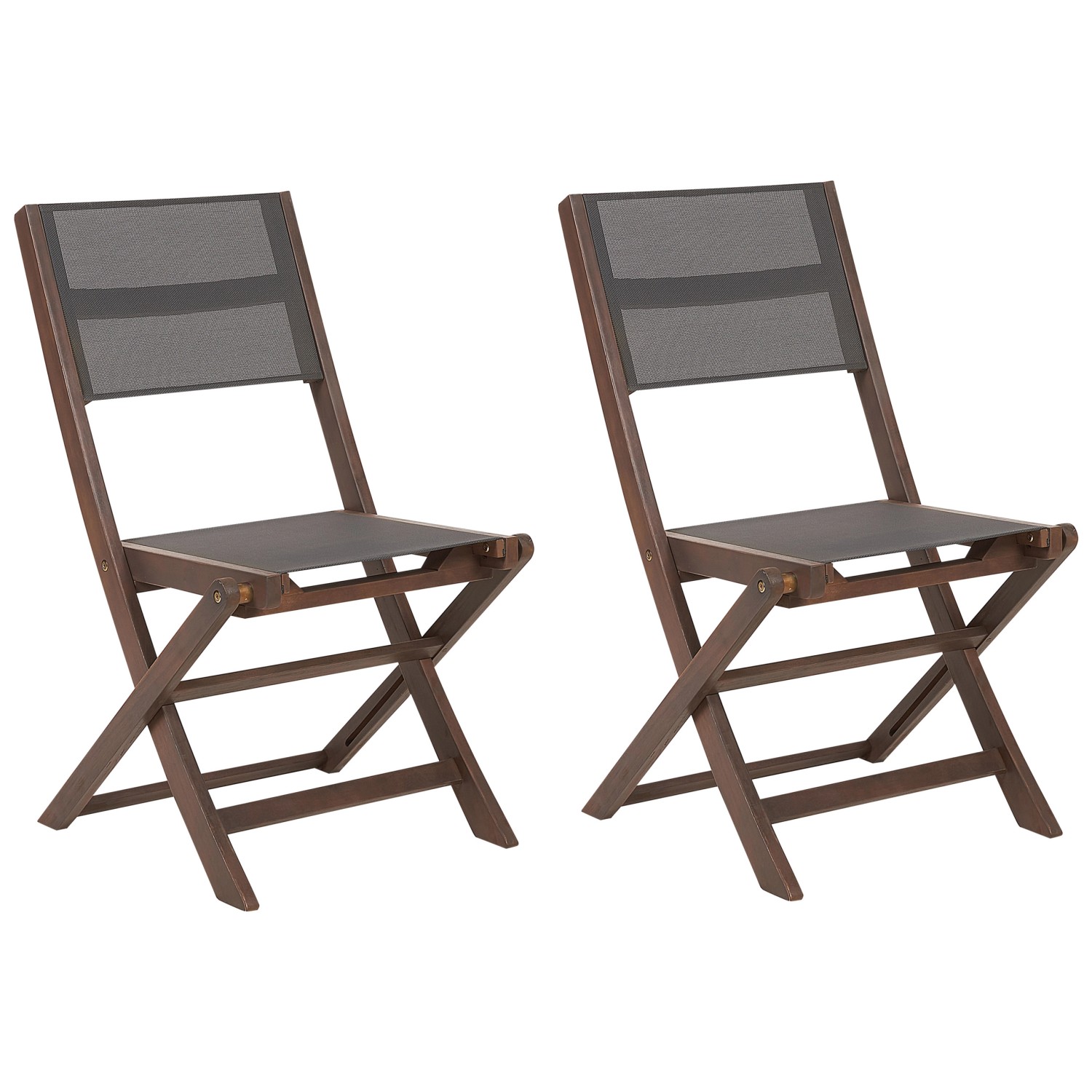 Beliani Gartenstuhl Grau Dunkler Holzfarbton 50x57x90 Beliani Gartenstuhl Grau Dunkler Holzfarbton 50x57x90 von BELIANI