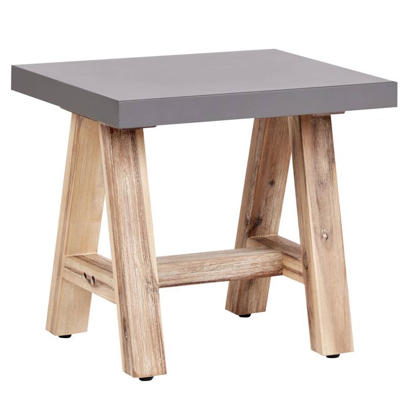 Beliani Gartenstuhl Grau Heller Holzfarbton 50x40x45 von BELIANI