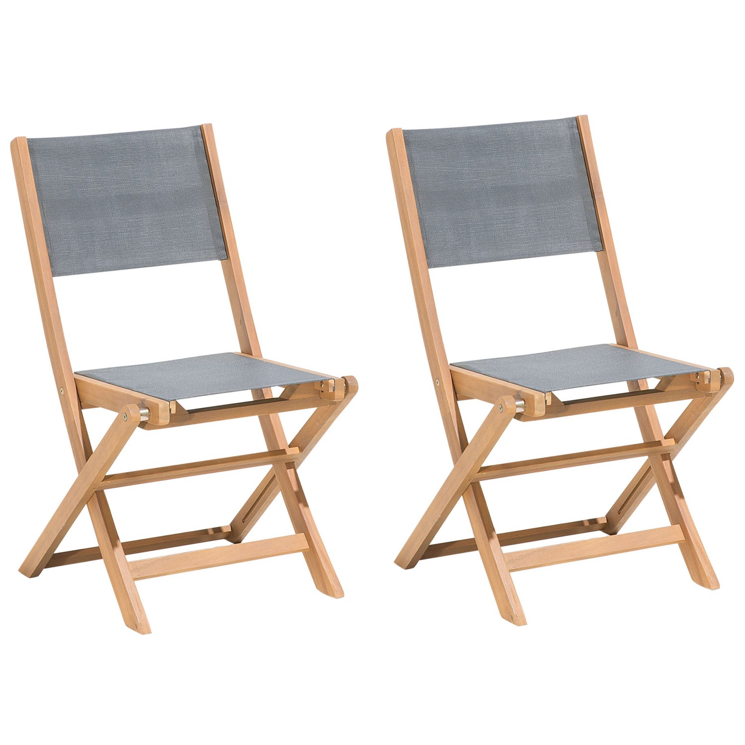 Beliani Gartenstuhl Grau Heller Holzfarbton 50x57x90 Beliani Gartenstuhl Grau Heller Holzfarbton 50x57x90 von BELIANI