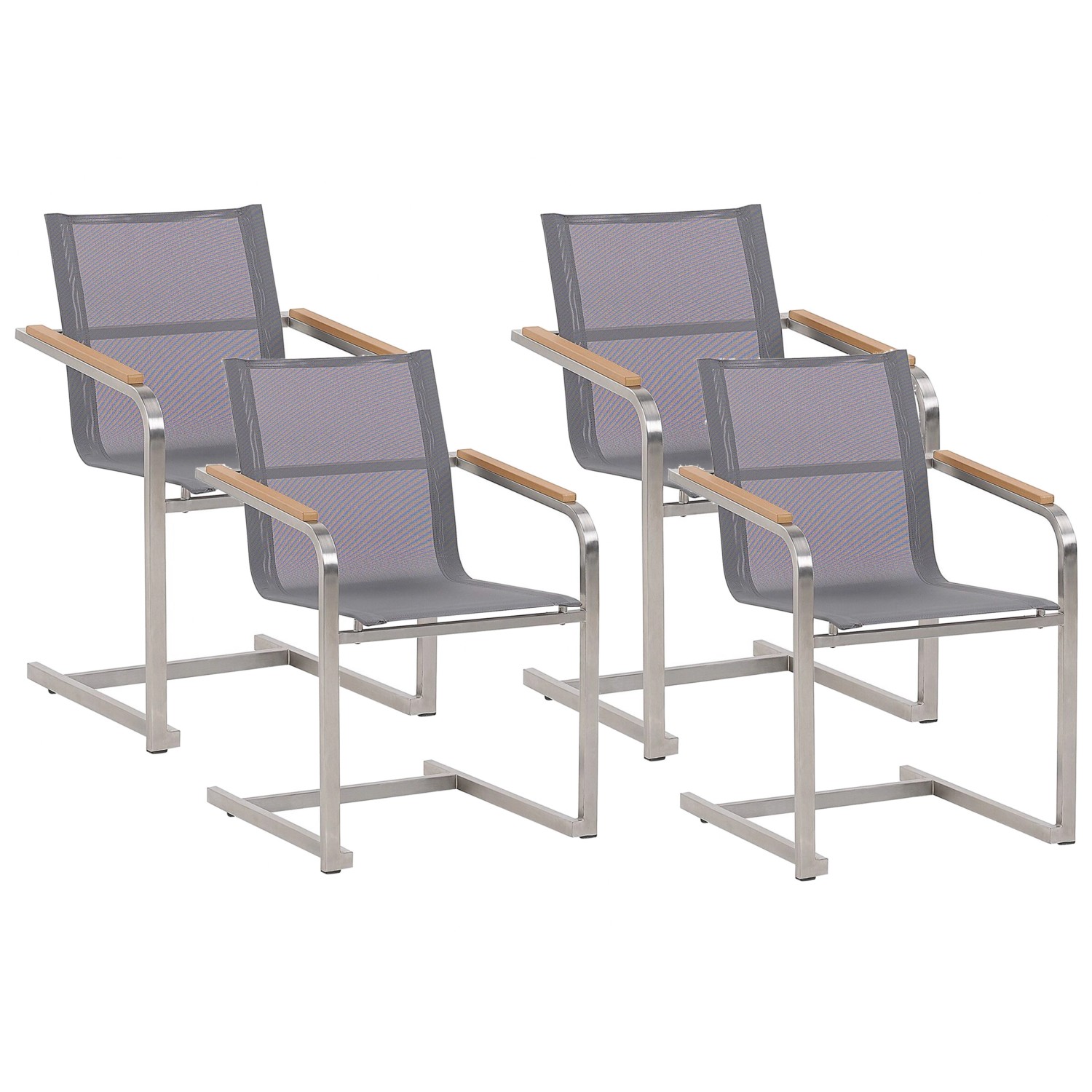Beliani Gartenstuhl Grau Silber 55x56x85 Beliani Gartenstuhl Grau Silber 55x56x85 von BELIANI