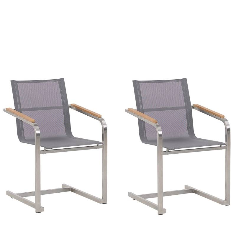 Beliani Gartenstuhl Grau Silber 55x56x85 von BELIANI