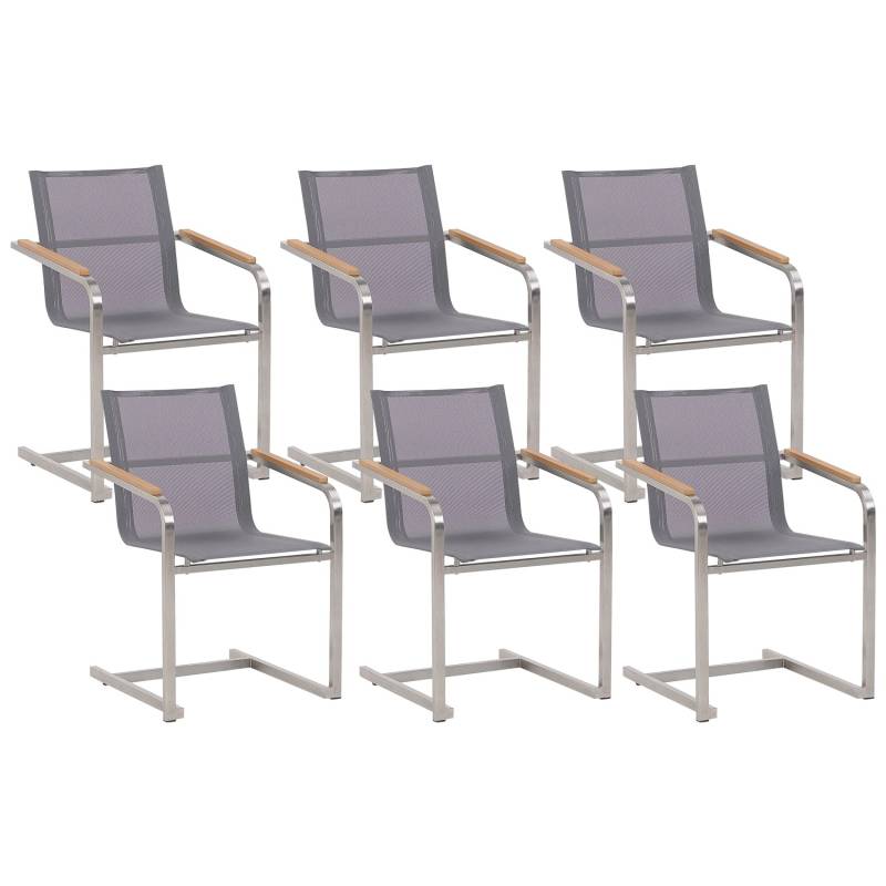Beliani Gartenstuhl Grau Silber 55x56x85 von BELIANI