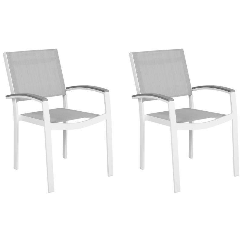 Beliani Gartenstuhl Grau Weiss 50x46x86 von BELIANI