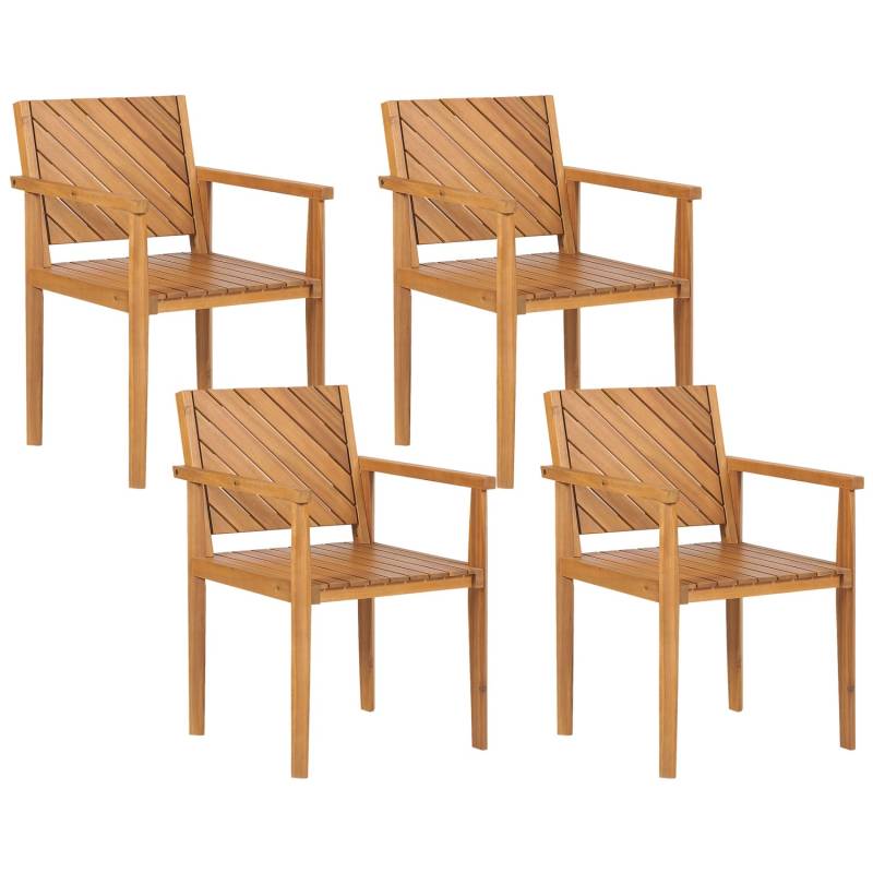 Beliani Gartenstuhl Heller Holzfarbton 40x55x82 von BELIANI